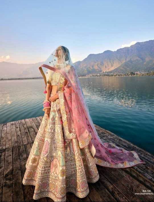 Velvet Rajwada Lehenga Wedding Embroidered Lehenga for Brides - MYLUXURY LANE ENTERPRISE